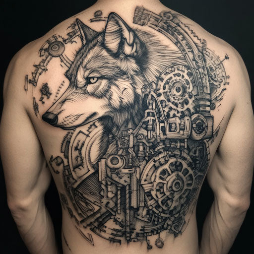 Bold Tribal Wolf Tattoo Tattoo Flash Set