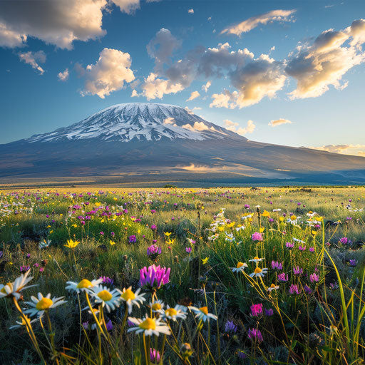 Kilimanjaro with wildflowers in the foreground