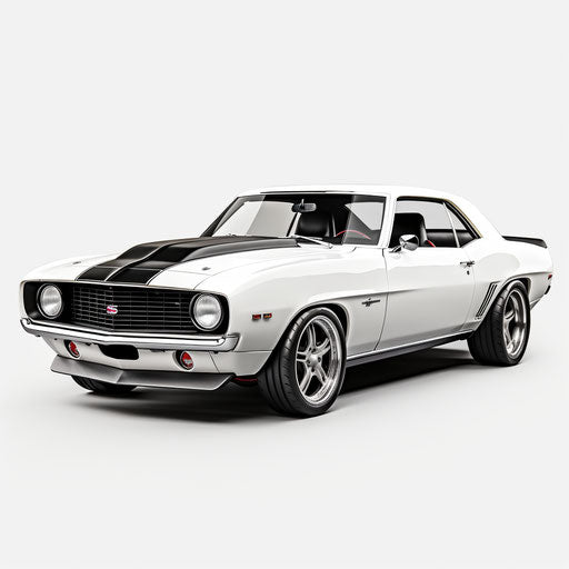 Classic car chevrolet camaro White background