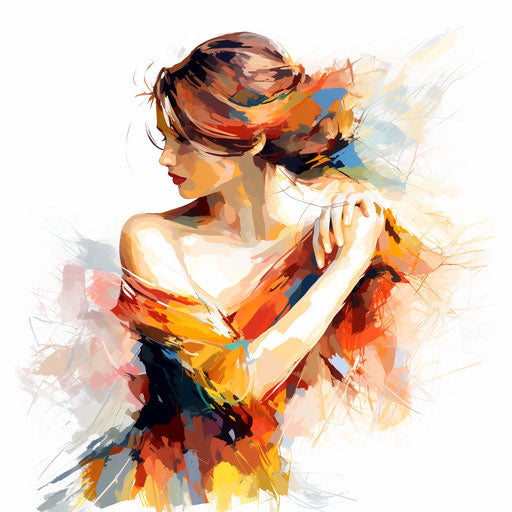 Elbow clipart in the style of Impressionistic Art, on a white background