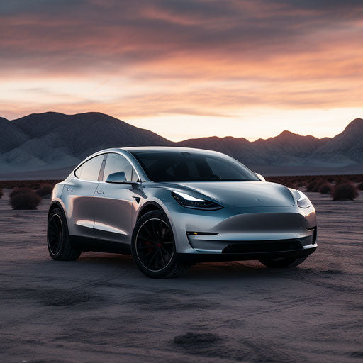 Silver Model Y Car