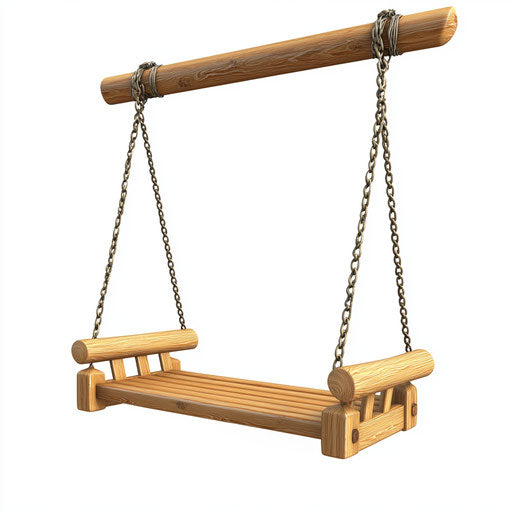 3D Backyard Swing on flat white background