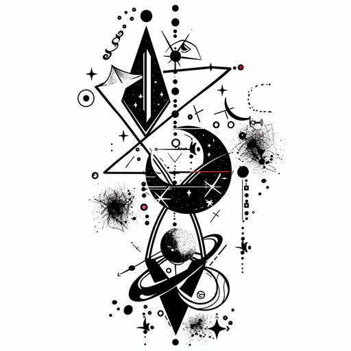Libra constellation with abstract patterns and bold black outlines