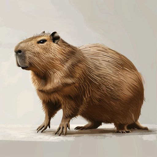 Photo realistic capybara clipart on flat white background
