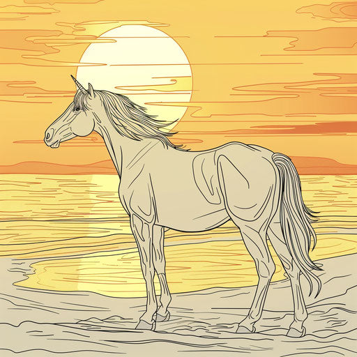 Horse silhouette at sunset