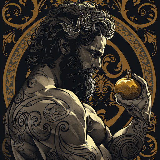Tattoo sketch of Hercules and the golden apple