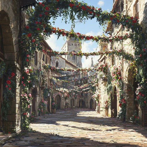 Public square where a choir sings hymns