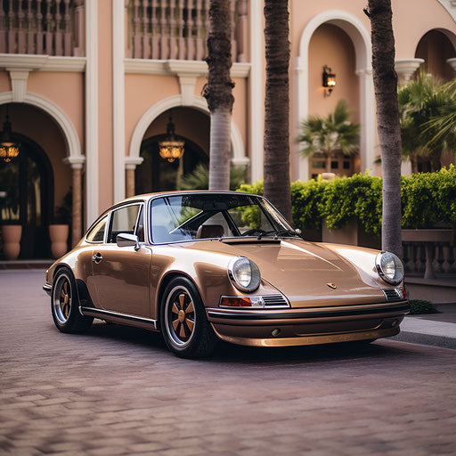 Classic sports car Porsche 911 color champagne