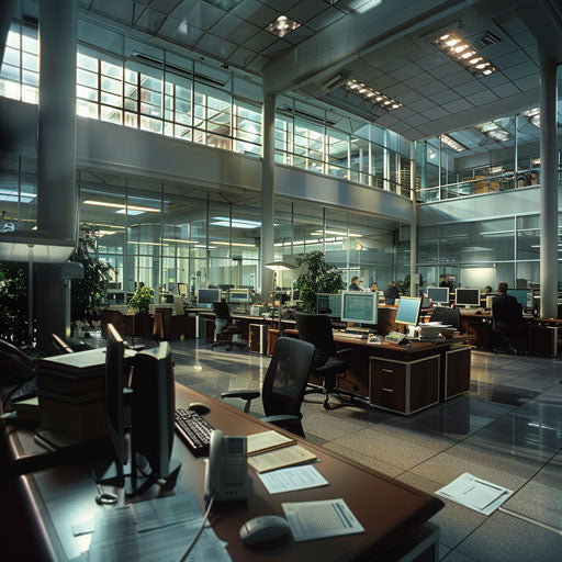 Vibrant office with ringing phones and closed deals