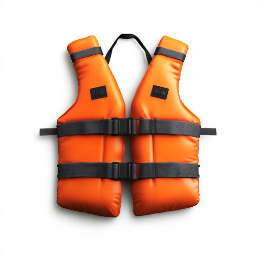 3D Life Jacket on flat white background
