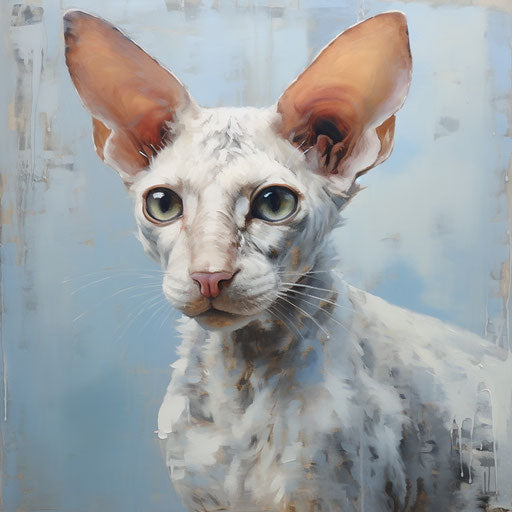 Cornish Rex cat oil painting
