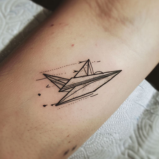 Modern tattoo sketch of a paper airplane