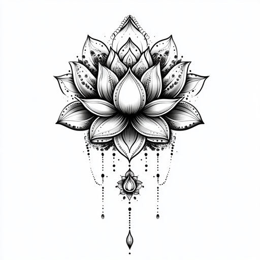 Inner bicep tattoo with lotus flower and mandala