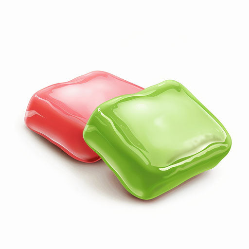 Realistic gum illustration on flat white background