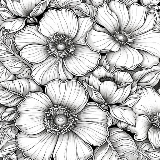 Action-packed floral scene with dynamic elements