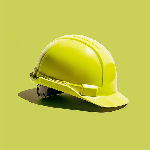 Realistic hard hat on chartreuse green background