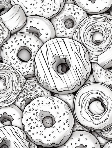 Adult coloring pages, wavy style, bold lines