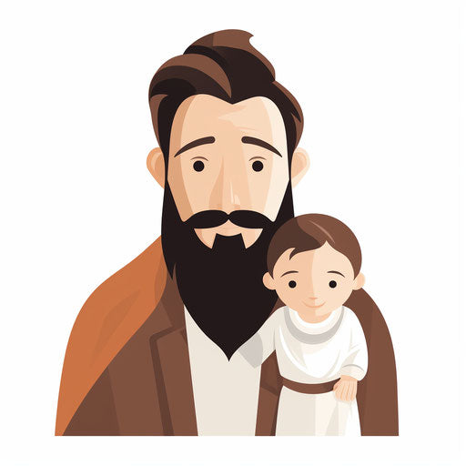 Father in Minimalist clipart on white background