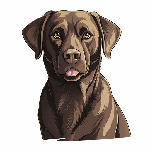 Labrador clipart in Minimalist style, on white background