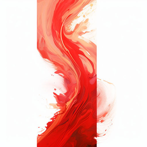 Red border in the style of Impressionistic Art on white