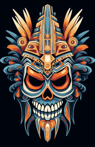 Tribal tattoo in angura kei style, Ivory Coast art