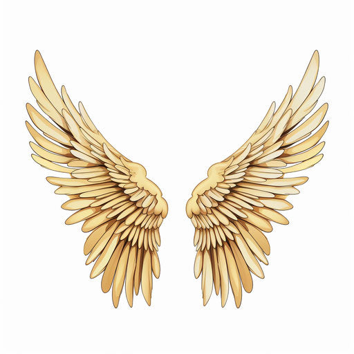 Minimalist style wings clipart on white background
