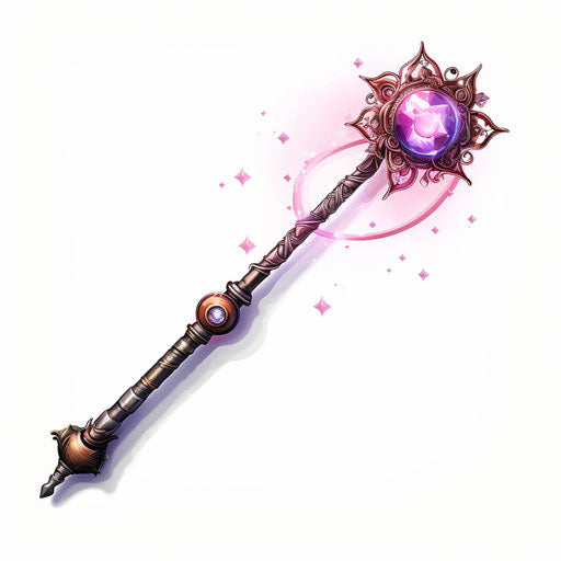 Magic wand clipart in the style of Chiaroscuro Art, on a white background