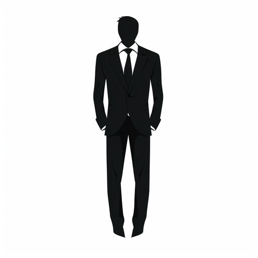 Minimalist style illustration of a suit on white background