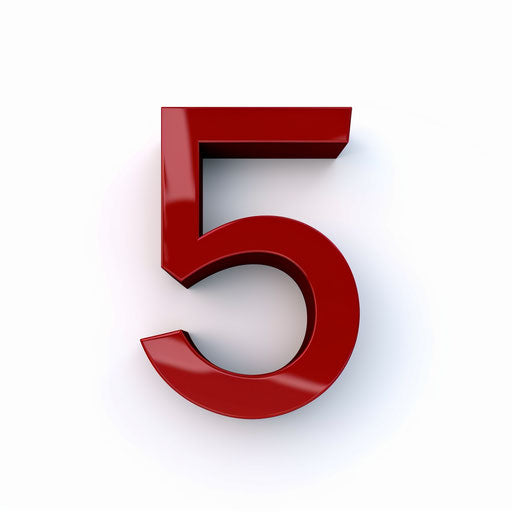 Number 5 artwork in Minimalist style on white background