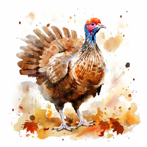 Adorable turkey in Impressionistic Art style