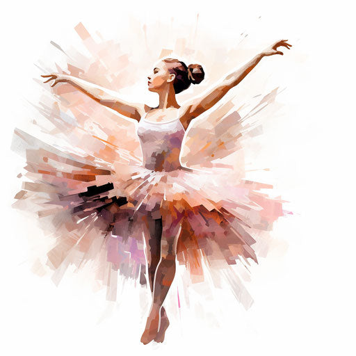 Ballet clipart in the style of Chiaroscuro Art, on white background