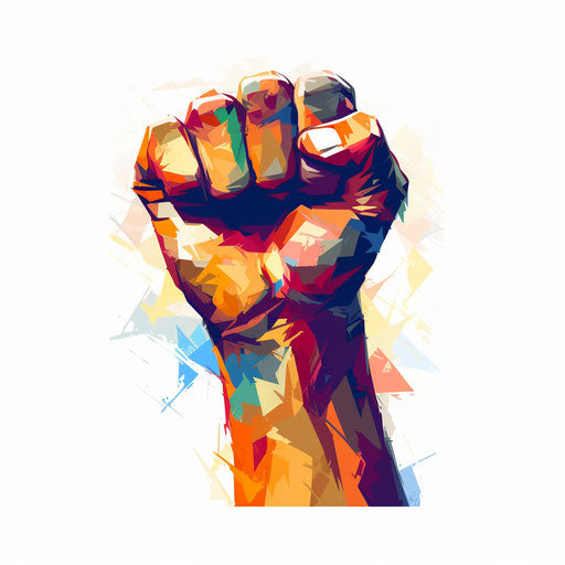 Fist clipart in the style of Impressionistic Art, on a white background