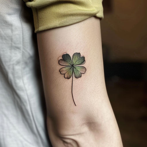 Black clover silhouette with green to black gradient