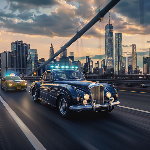 Police chase on the city highway