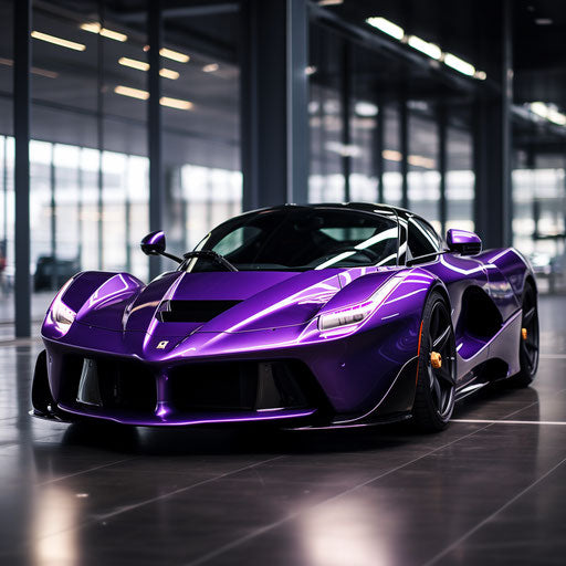 The classic bright purple Ferrari