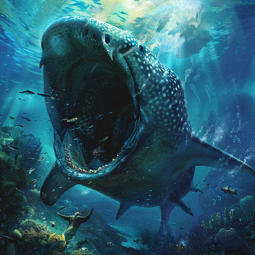 The gentle giant of the sea: whale shark feeding on plankton