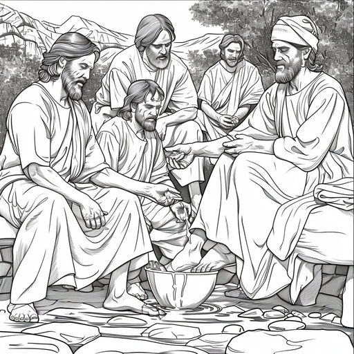 Jesus washing his disciples' feet