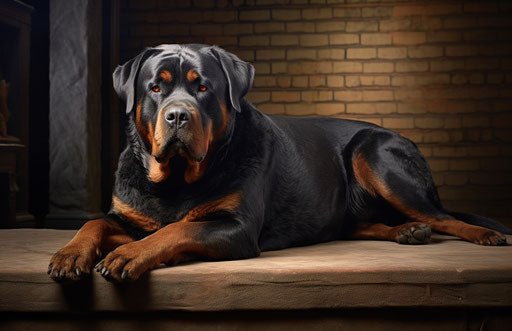 Rottweilers, oldest dog breed, light black and red style
