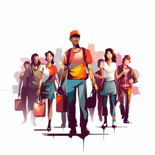 Volunteer in Chiaroscuro Art style, on white backdrop