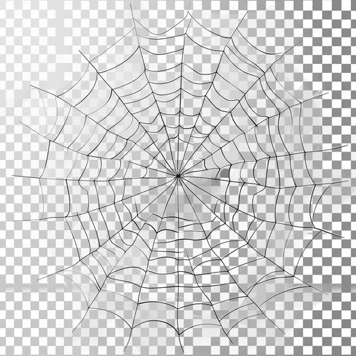 Realistic spider web clipart on random flat background