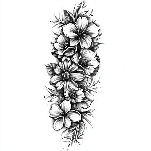 Flat tattoo sketch of outer forearm tattoos for females
