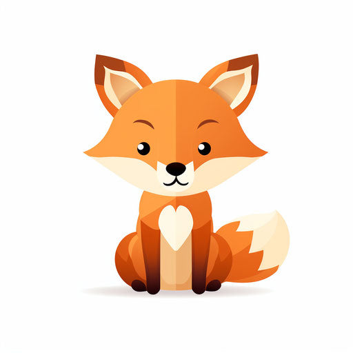 Cartoon animal in Minimalist style on white background