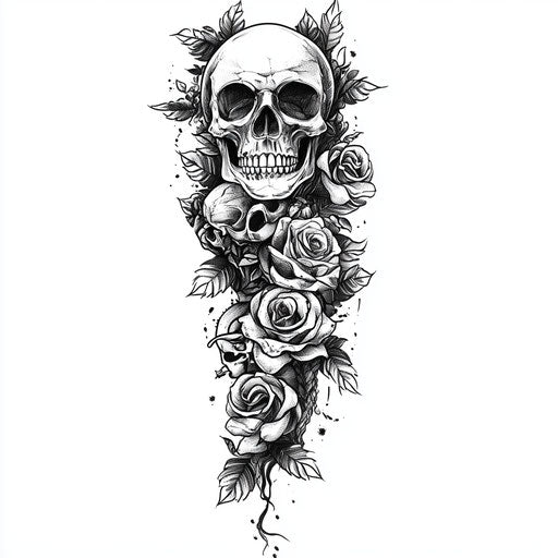 Flat tattoo sketch of arm tattoos for men