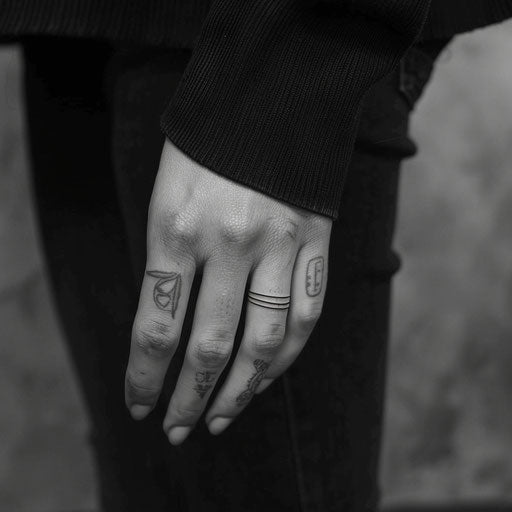 Minimalist wedding ring tattoo