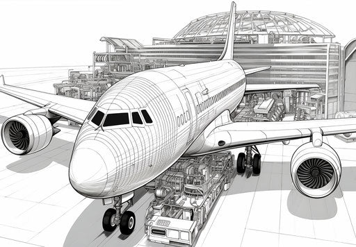 Giant airplane for coloring pages