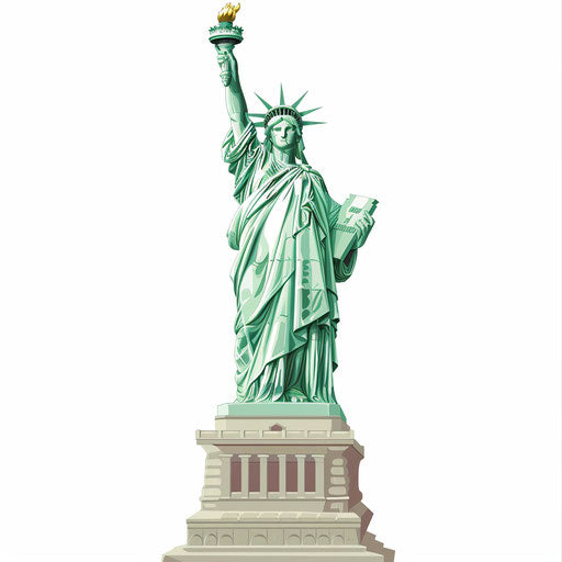 Photo realistic clipart of the statue of liberty on random background