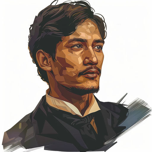 Realistic Jose Rizal clipart with flat white background