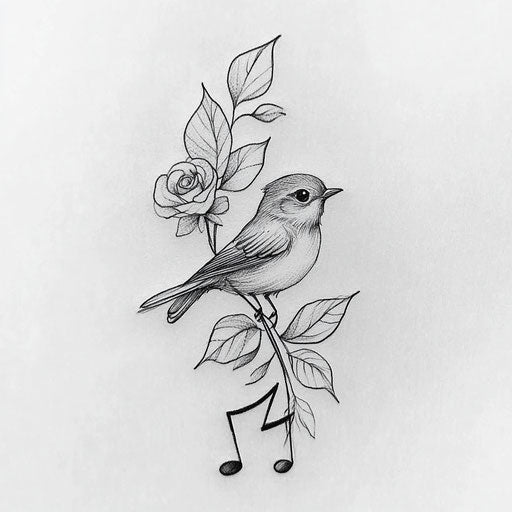 Cute tattoo sketch in clipart style for women