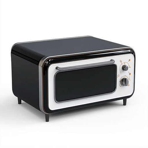 3D Toaster Oven with flat white background, isolated clipart