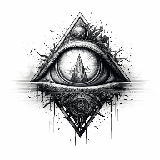 All-seeing eye, Masonic symbol in rustic renaissance realism style